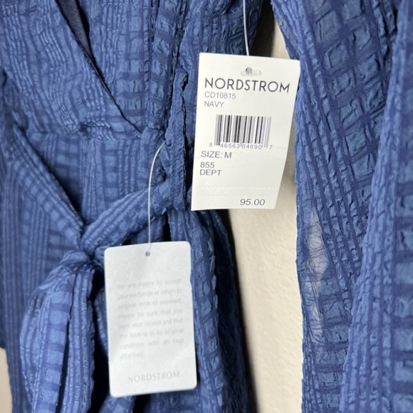 NSR Navy Wrap Dress, Size M - Picture 5 of 9